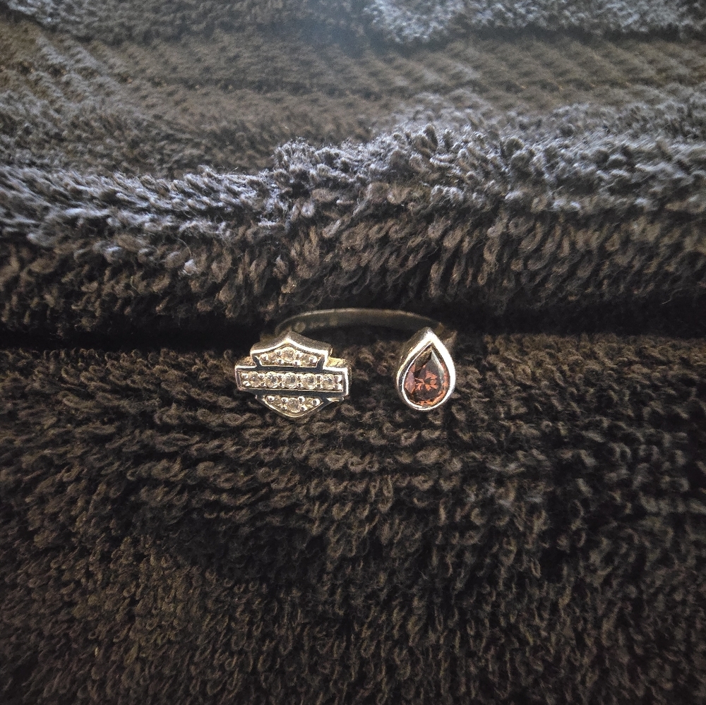 Harley Davidson Silver And Gemstone Women's Ring